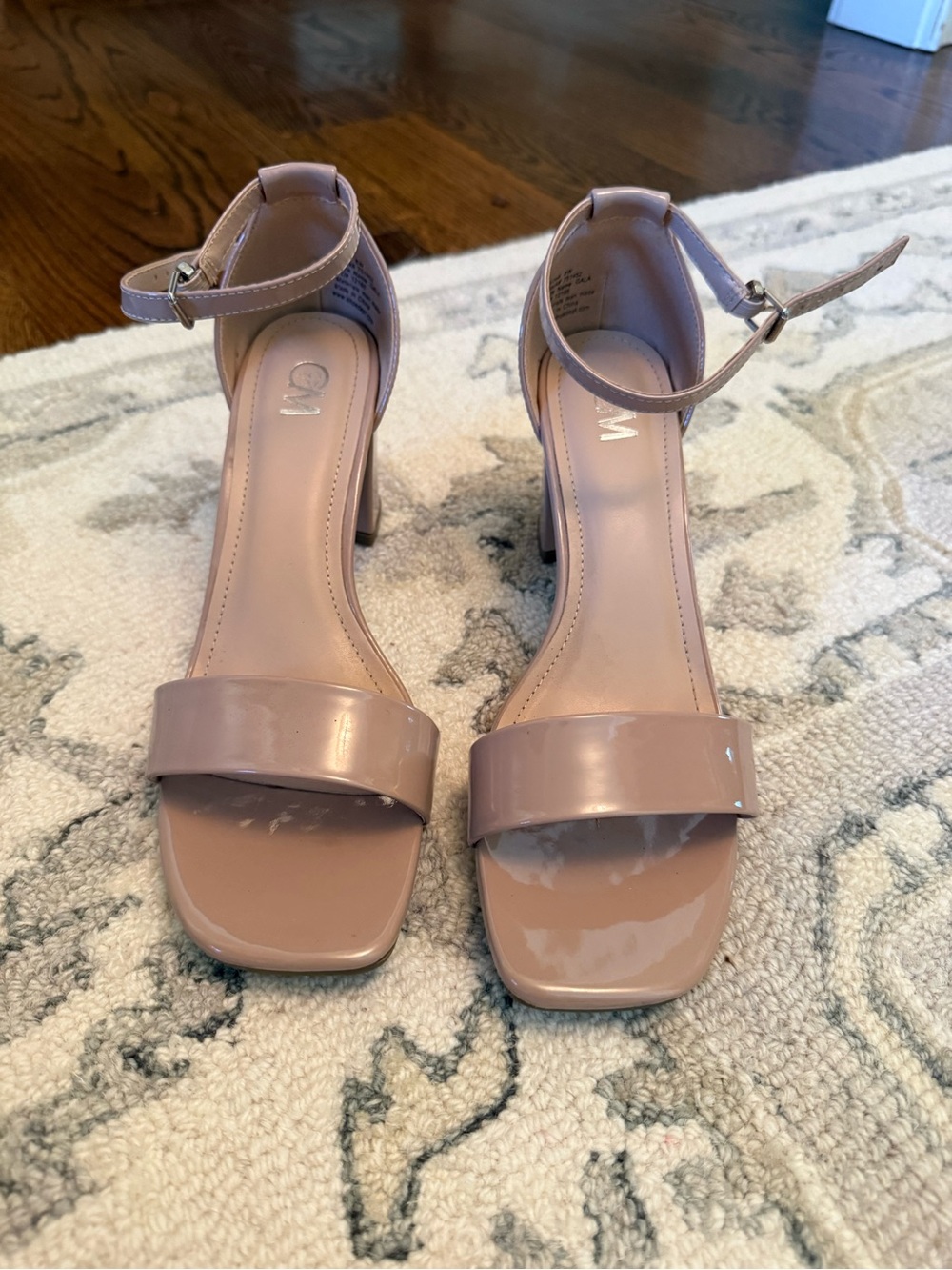 Women’s Nude Block Heel Ankle Strap Sandals